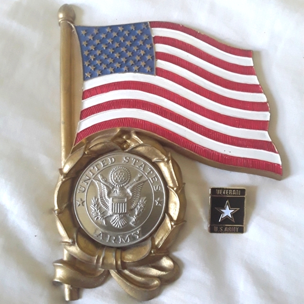 Army Medallion Flag Plaque/red White And Blue/Army Veteran Lapel/vest/hat Pin